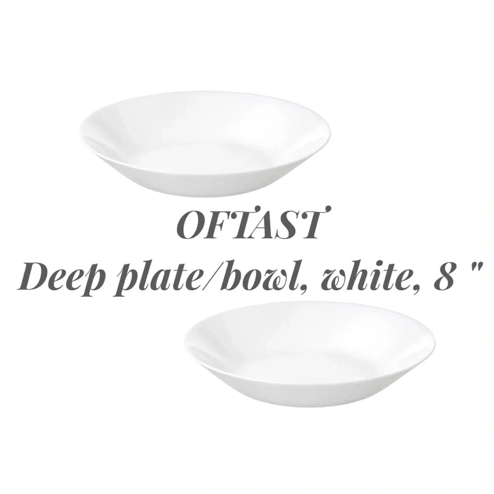 2 OFTAST Deep plate/bowls, 8 